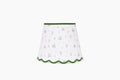 Large Lilium Scalloped Lampshade, Green Trim