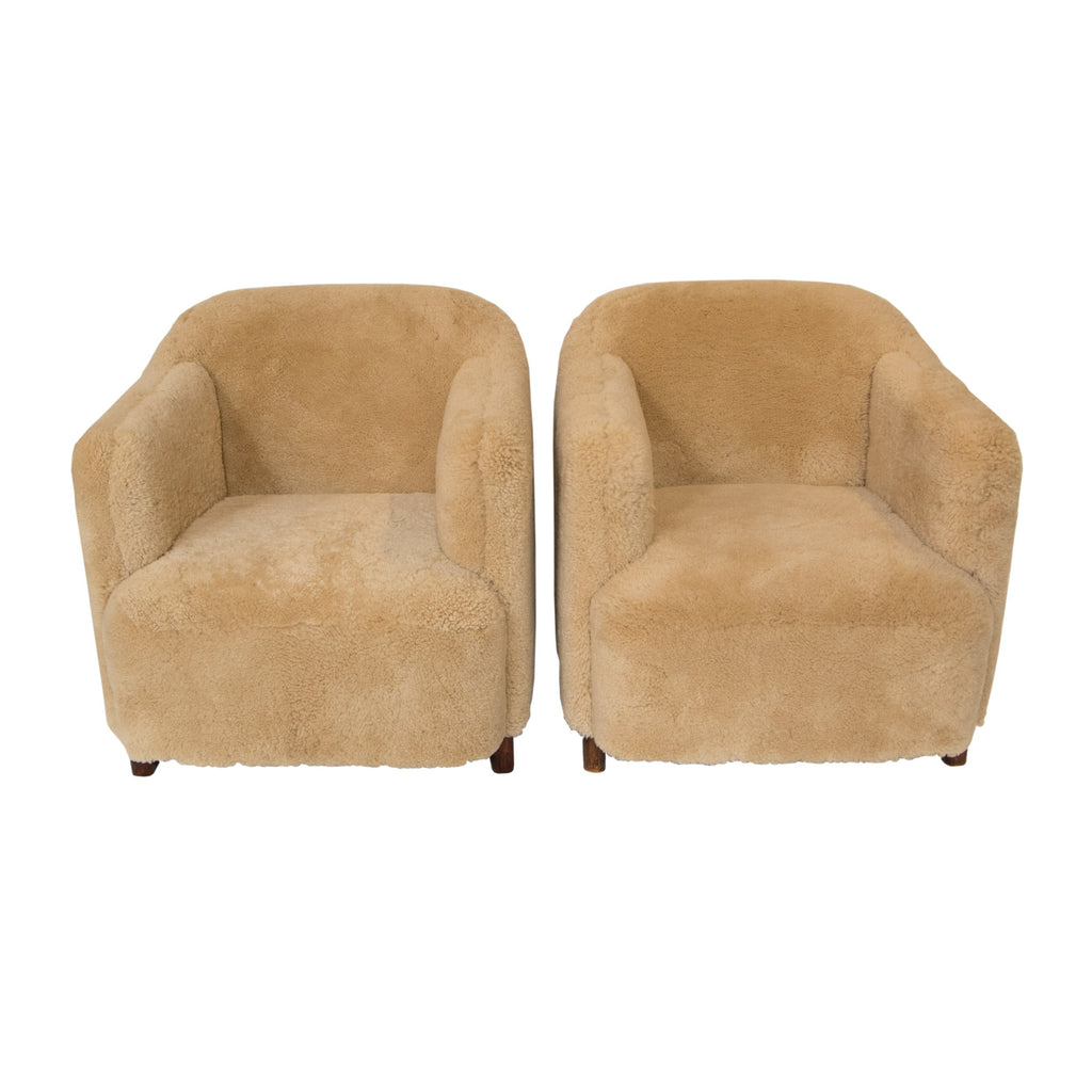 #23 Pair of Lounge Chairs in sheep skin