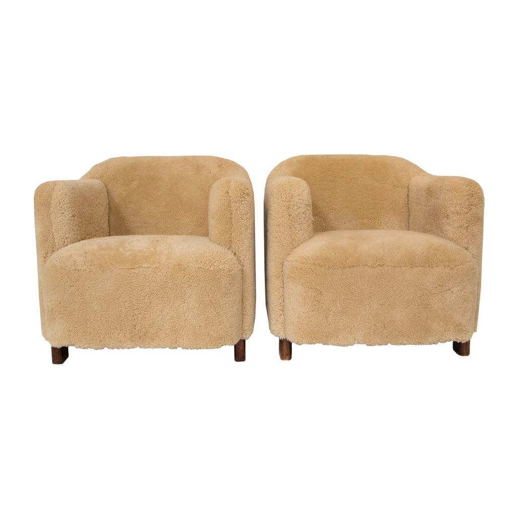 #23 Pair of Lounge Chairs in sheep skin