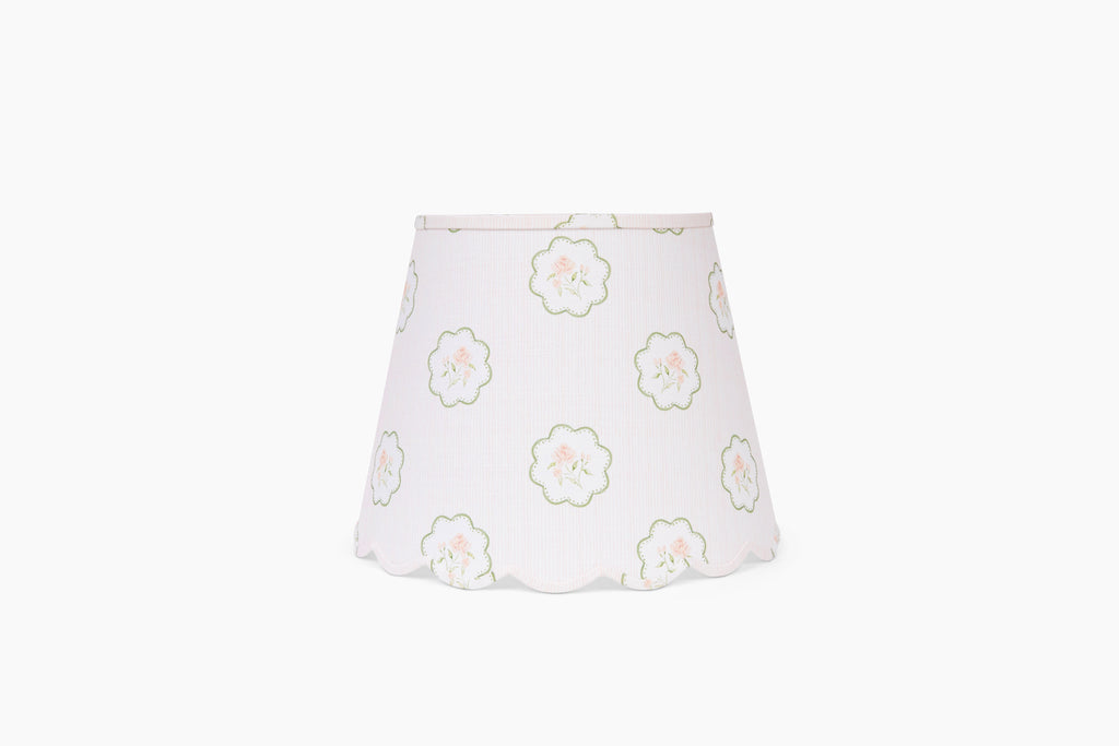 Large Rosa Pink Scalloped Lampshade