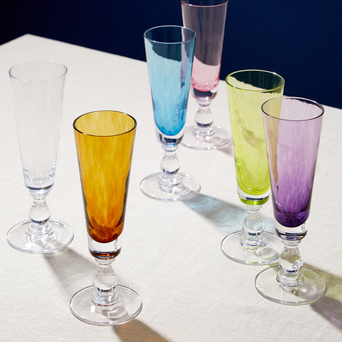 Jewel Champagne Flute Aquamarine