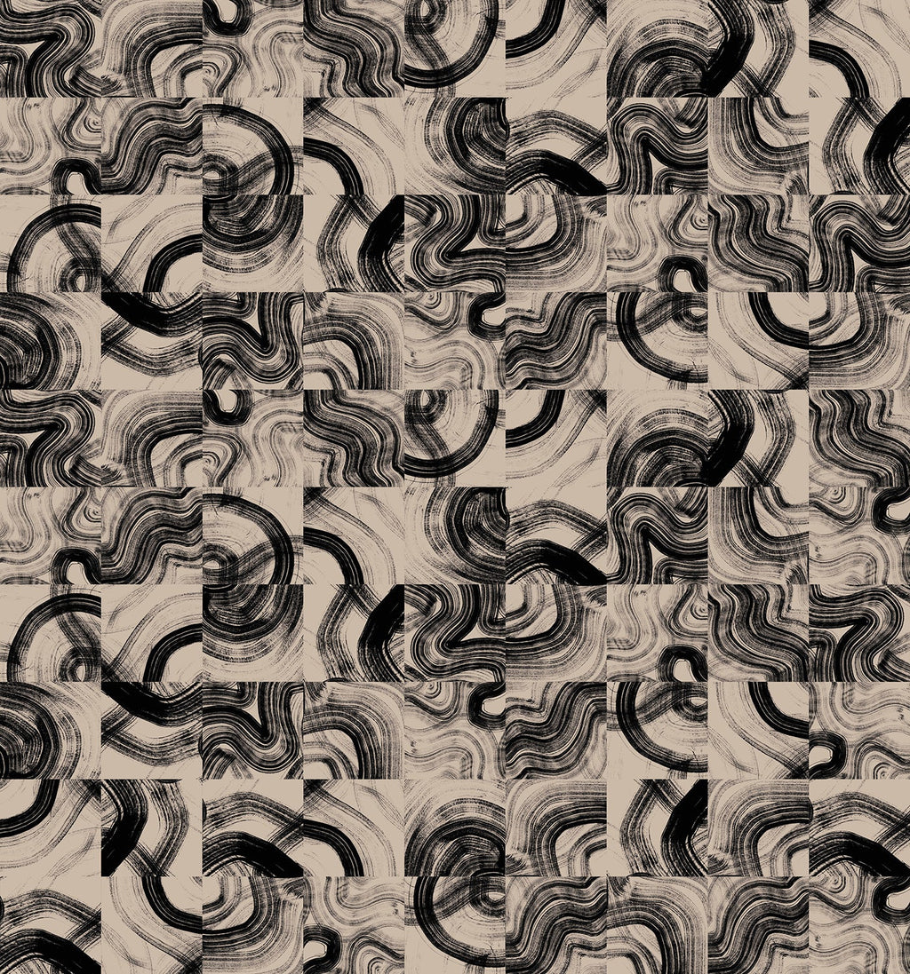 Sediment #3© Wallpaper in Black + Cremé