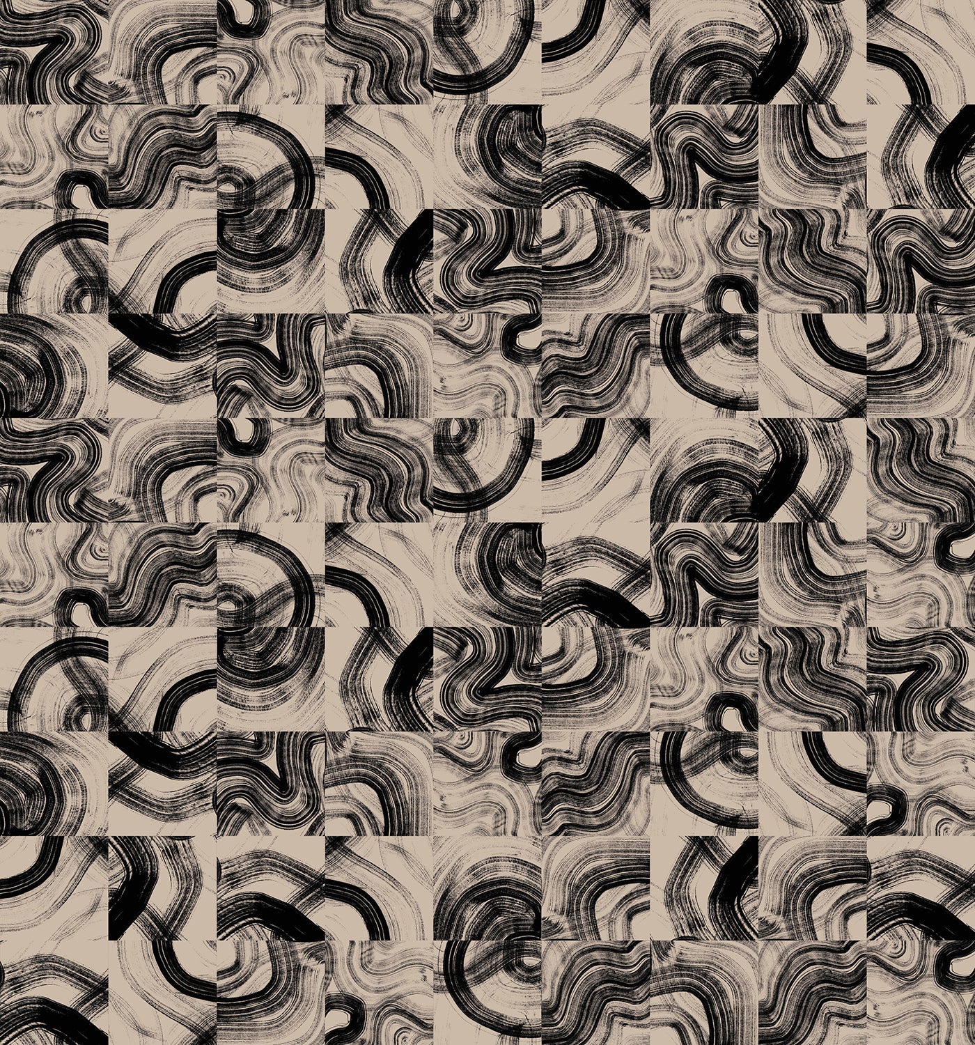 Sediment #3© Wallpaper in Black + Cremé
