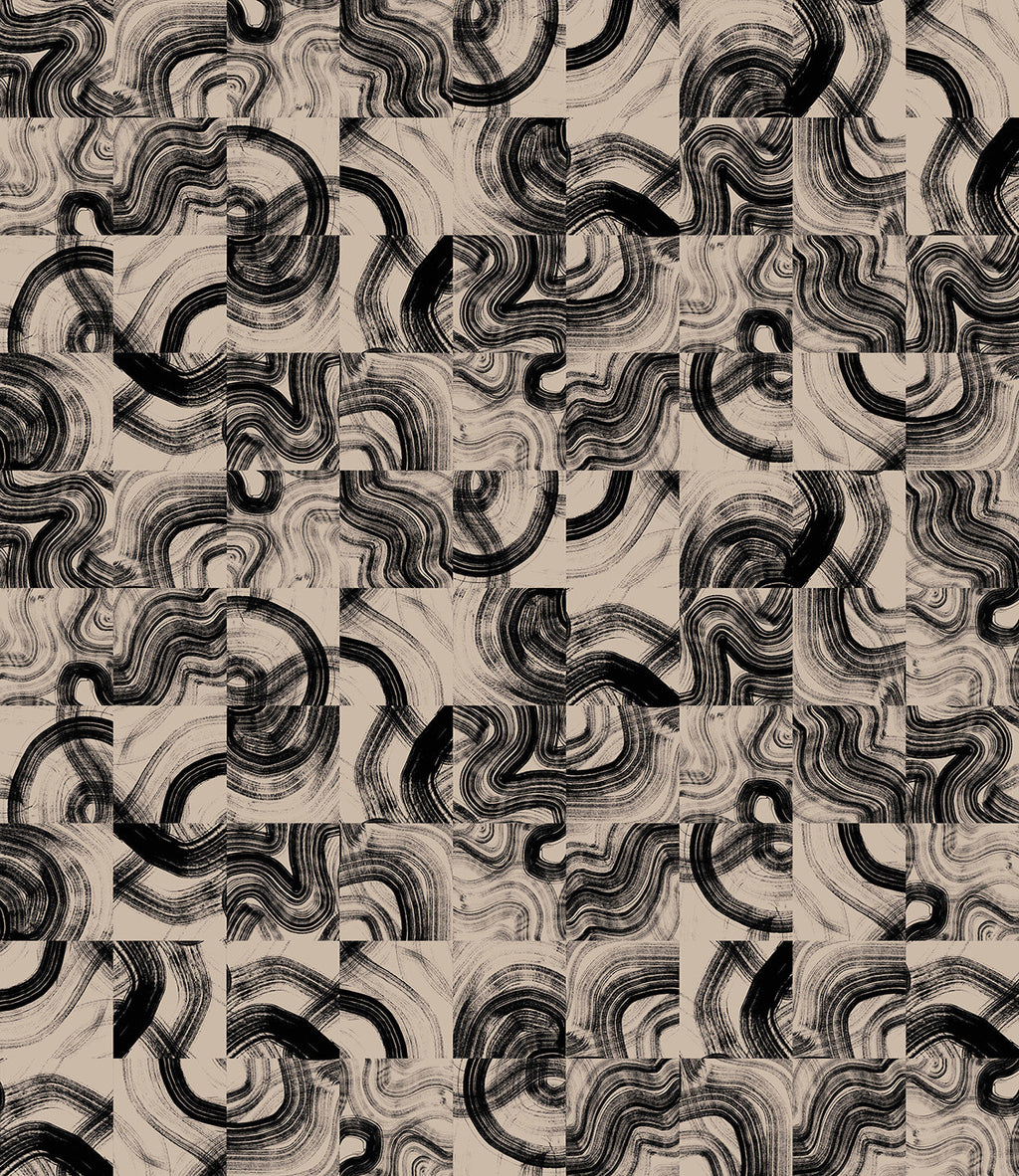 Sediment #3© Wallpaper in Black + Cremé