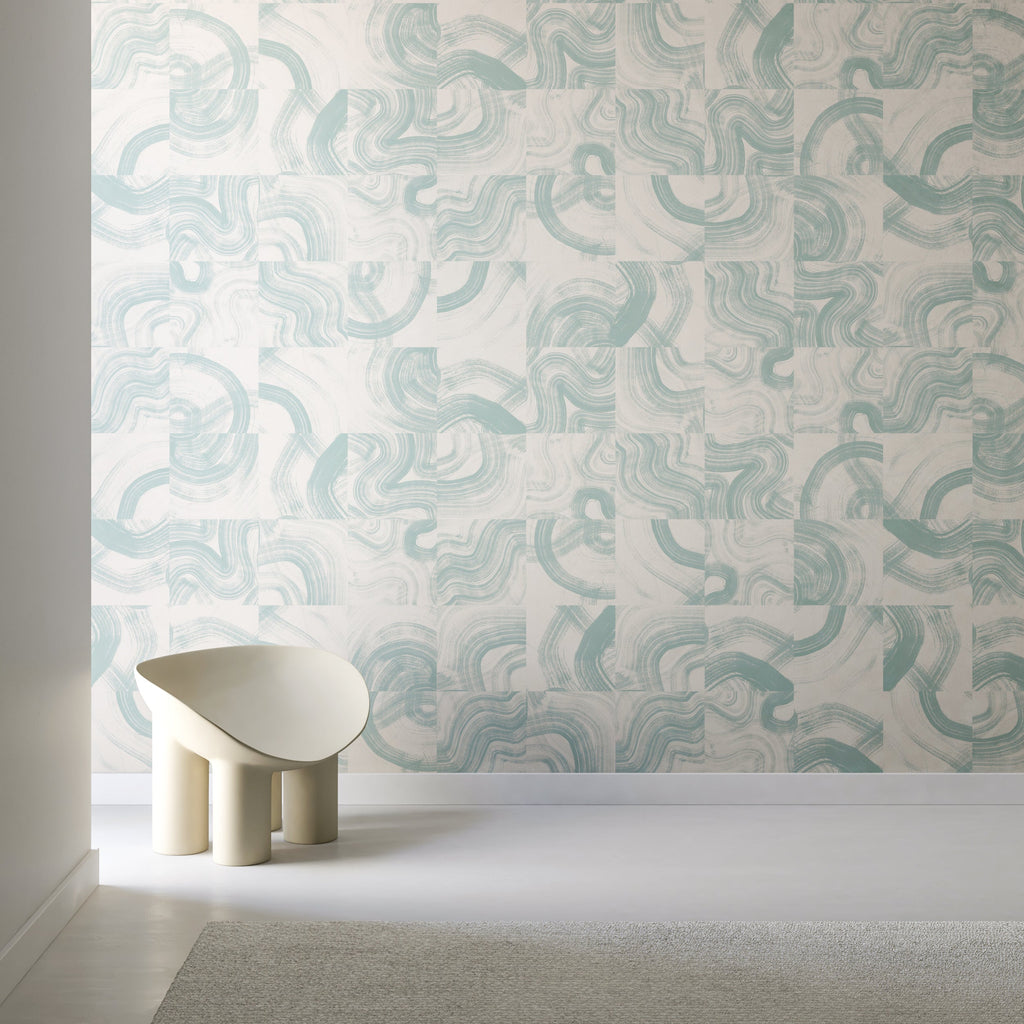 Sediment #3© Wallpaper in Sailor Blue