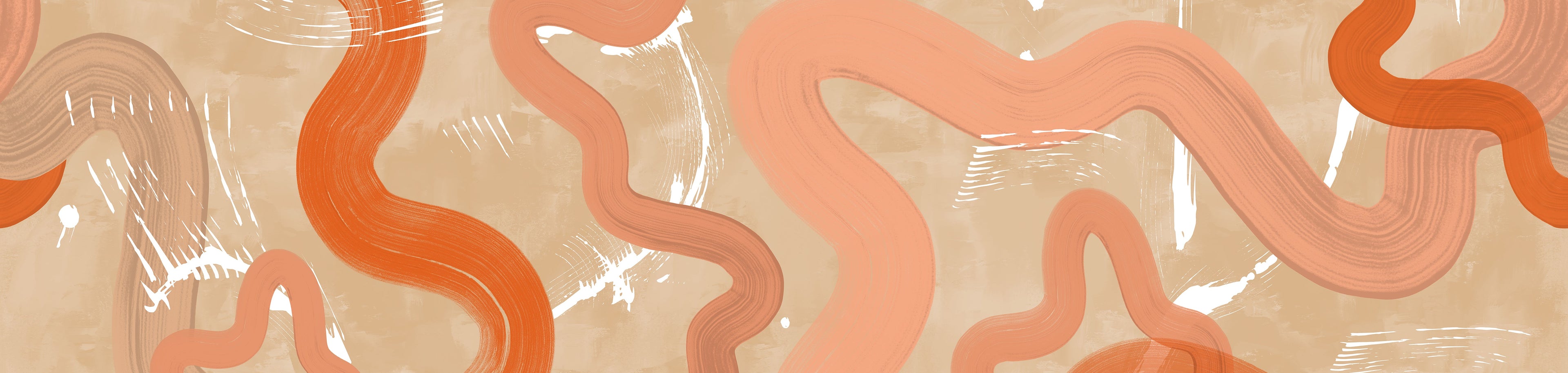 Untamed© Mural Wallpaper in Tangerine