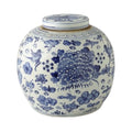 Large Blue & White Swallows & Flowers Ancestor Porcelain Jar