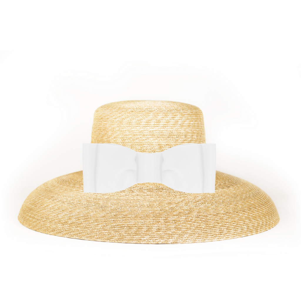 Straw Sun Hat With Flat Bow