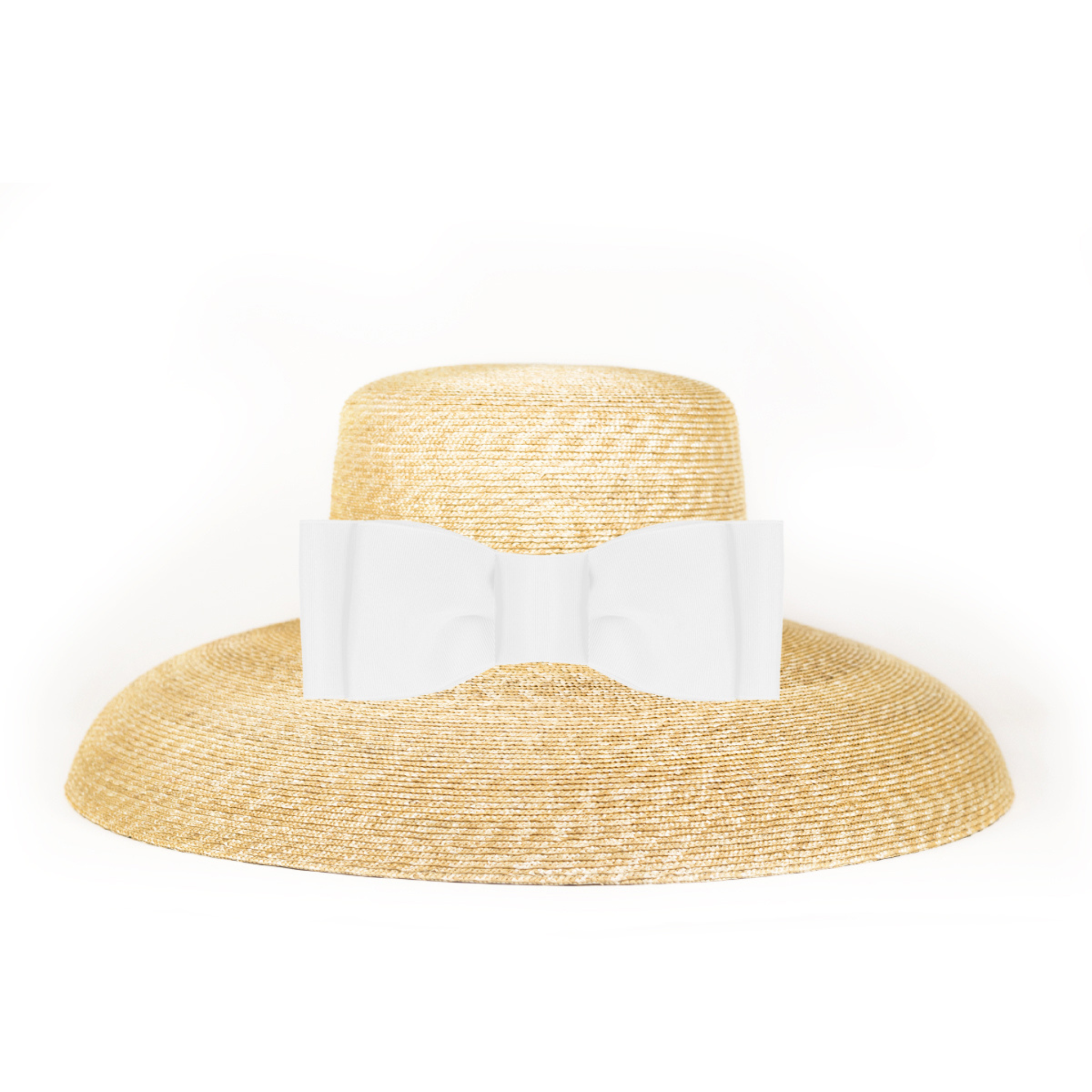 Straw Sun Hat With Flat Bow