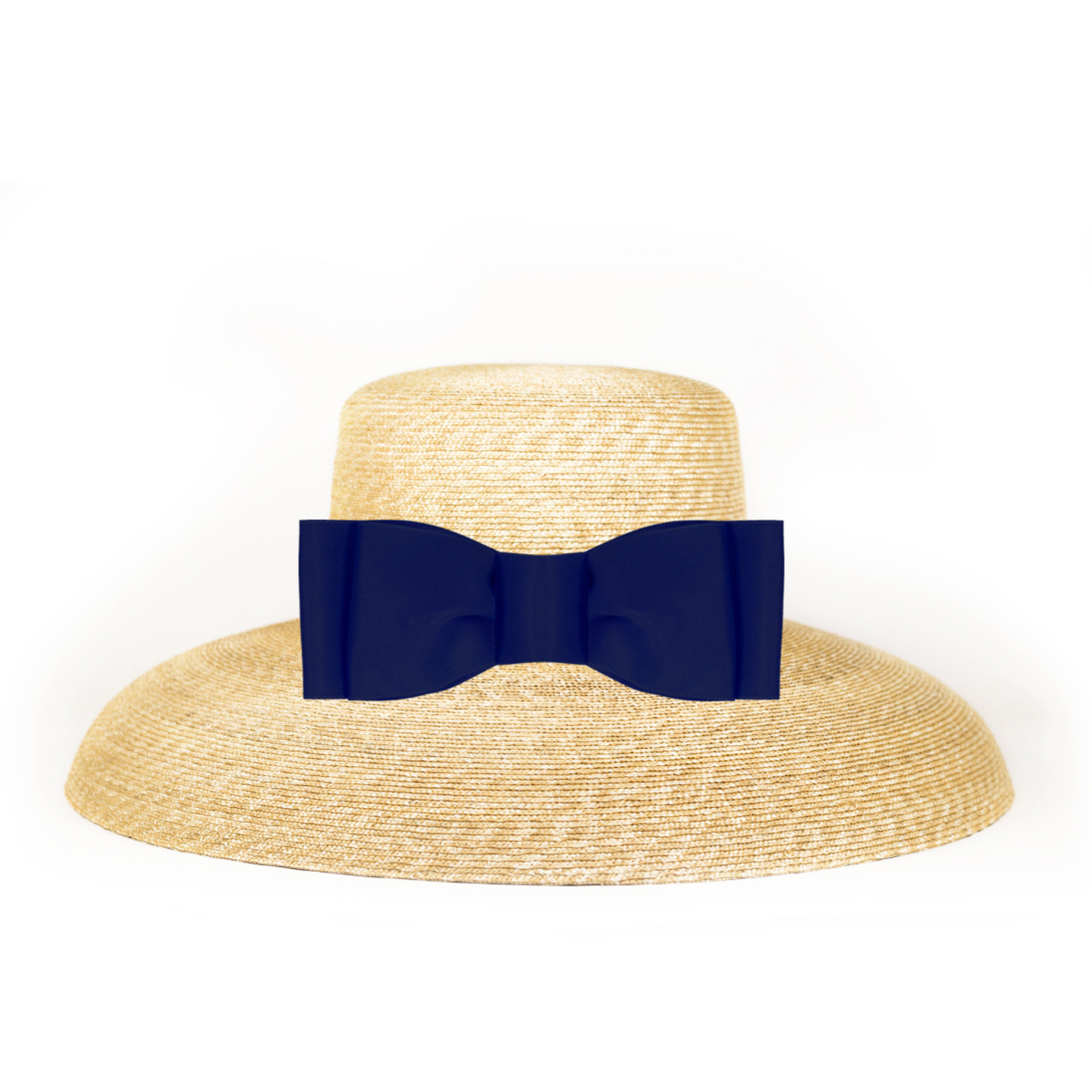 Straw Sun Hat With Flat Bow