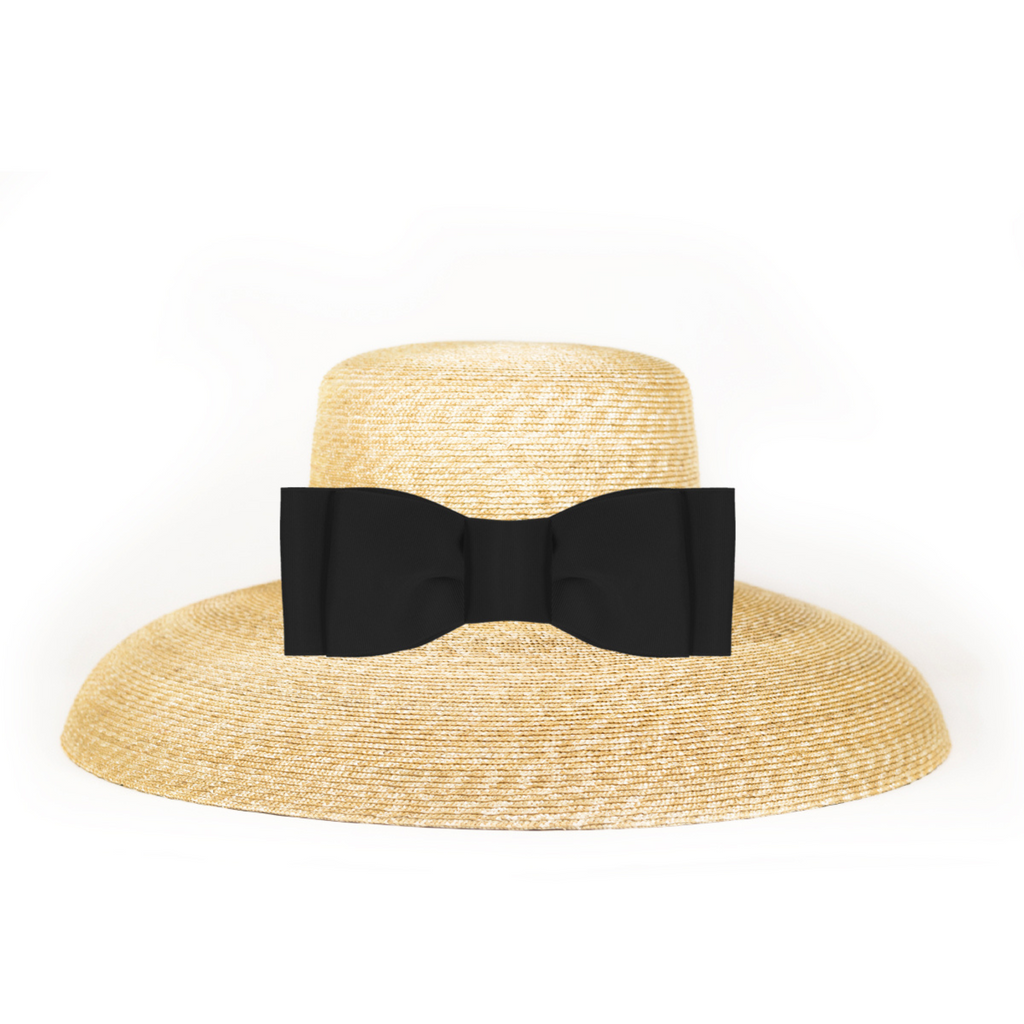 Straw Sun Hat With Flat Bow