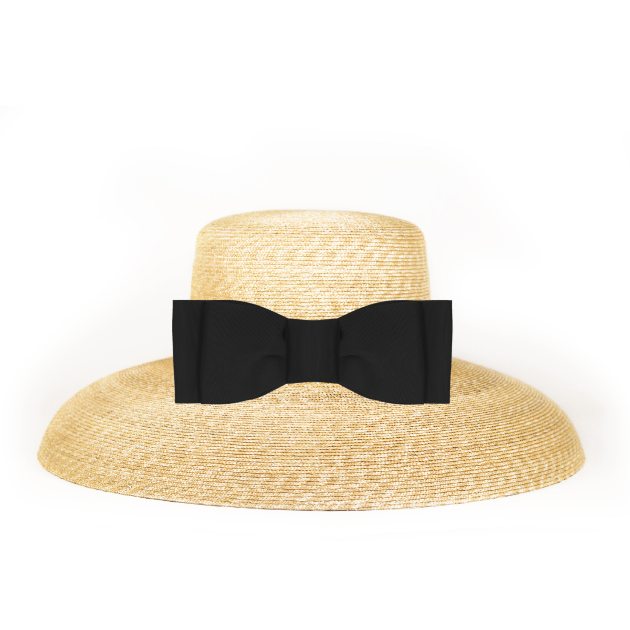 Straw Sun Hat With Flat Bow