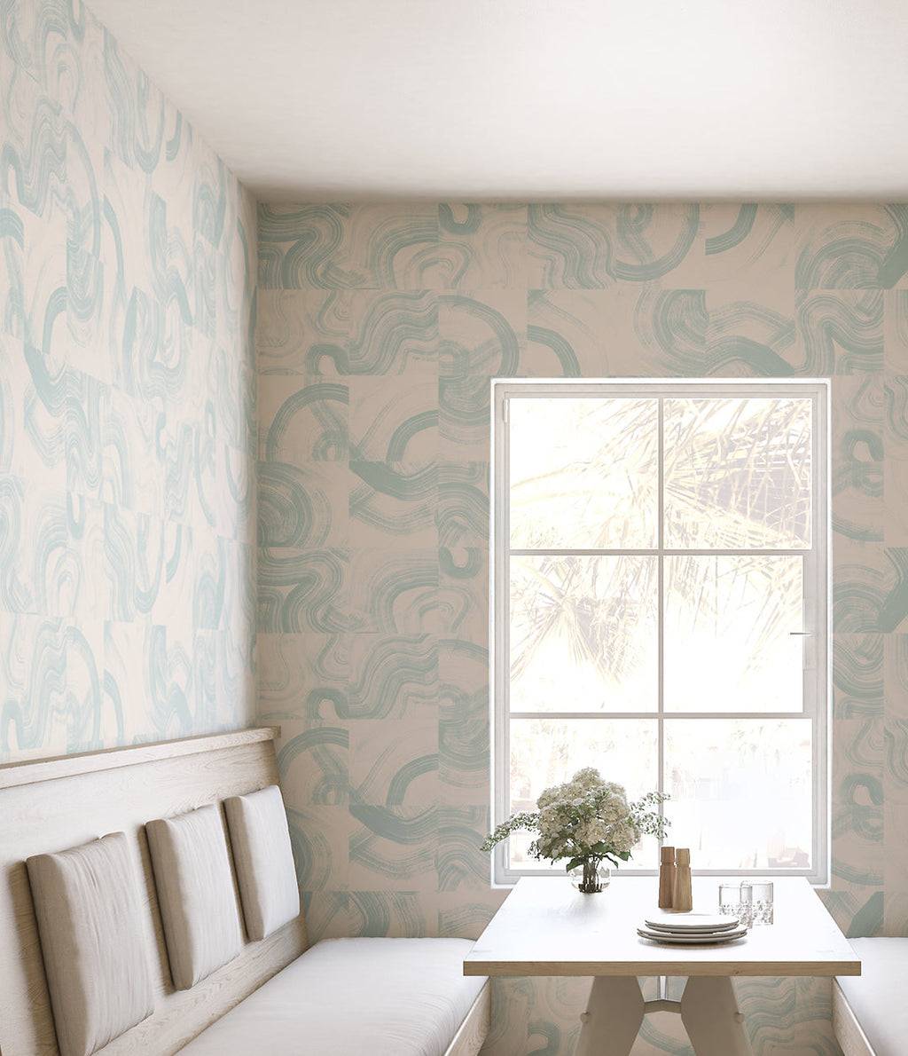 Sediment #3© Wallpaper in Sailor Blue