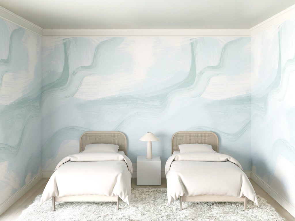 Modern Art© Mural Wallpaper in Powder Blue